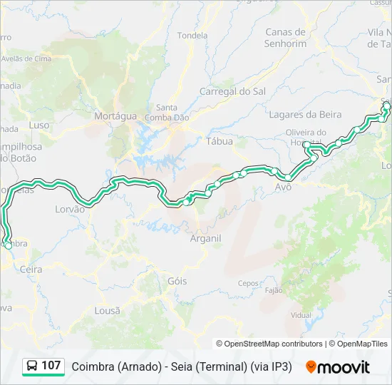 107 Bus Line Map