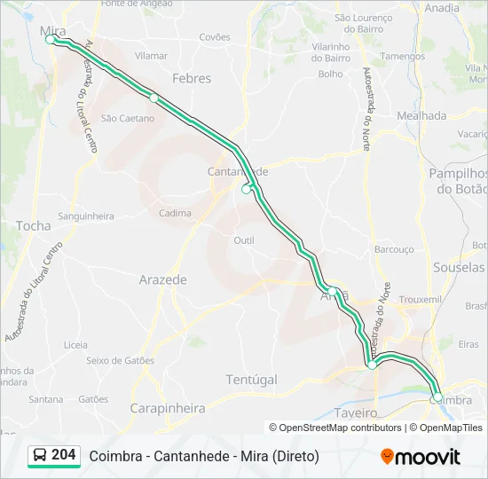 204 Bus Line Map