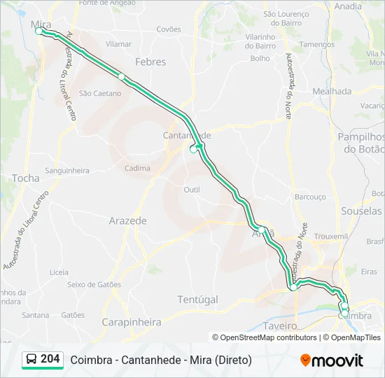 204 Bus Line Map