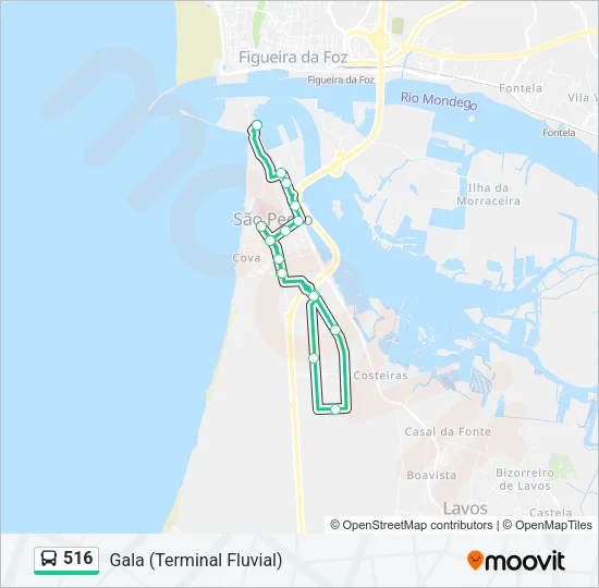 516 Bus Line Map