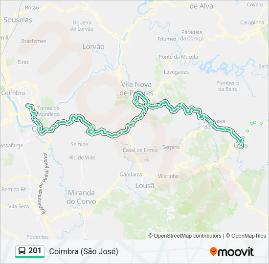 201 Bus Line Map
