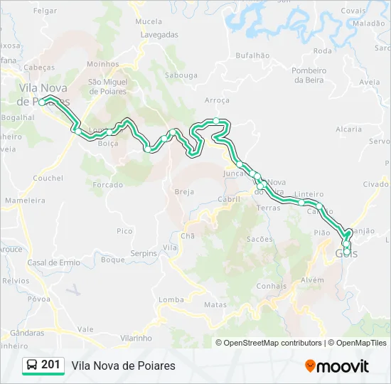 201 Bus Line Map