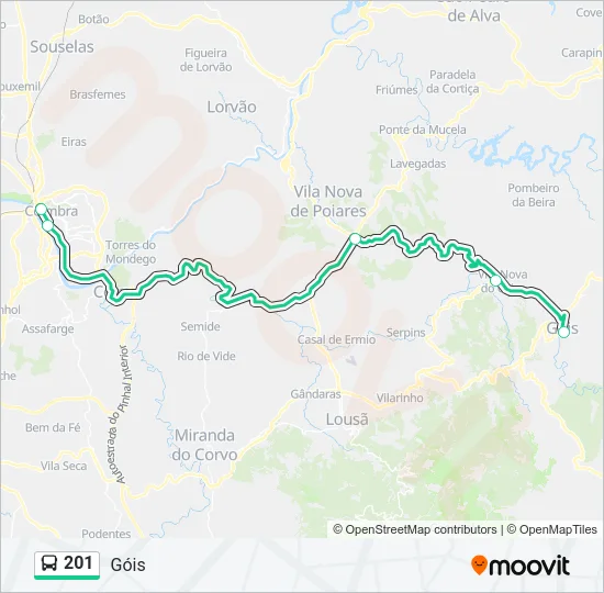 201 Bus Line Map