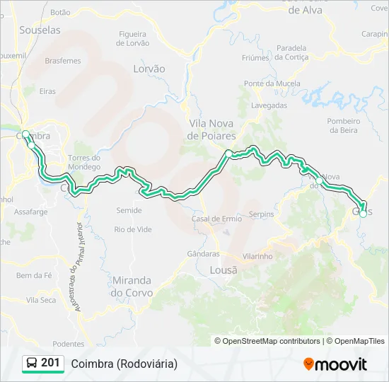 201 Bus Line Map