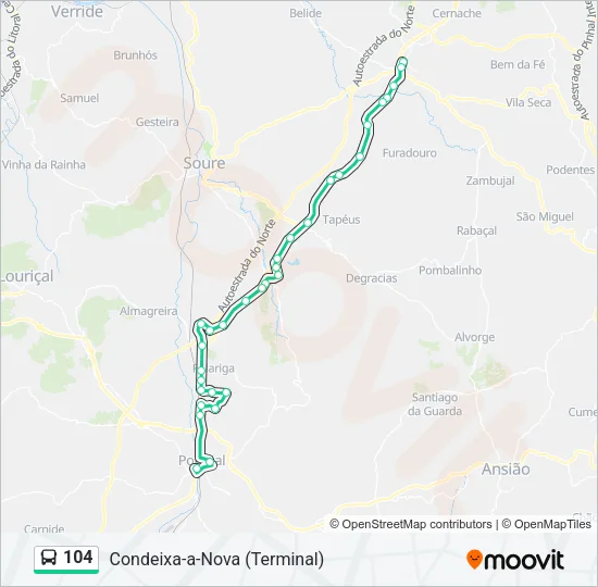 104 Bus Line Map