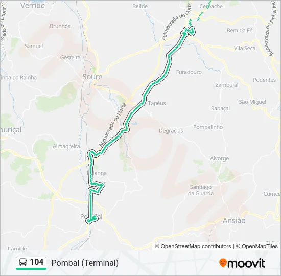 104 Bus Line Map