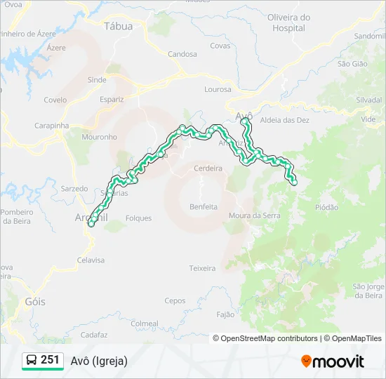 251 Bus Line Map