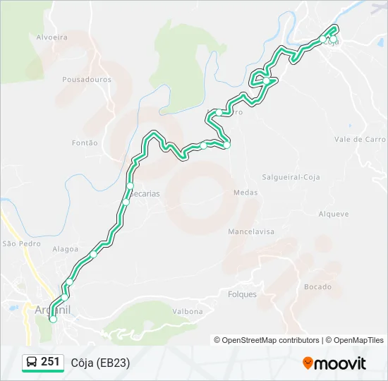 251 Bus Line Map
