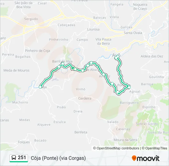 251 Bus Line Map