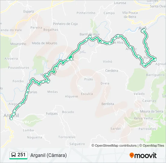 251 Bus Line Map