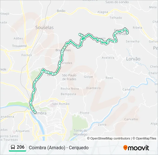 206 Bus Line Map