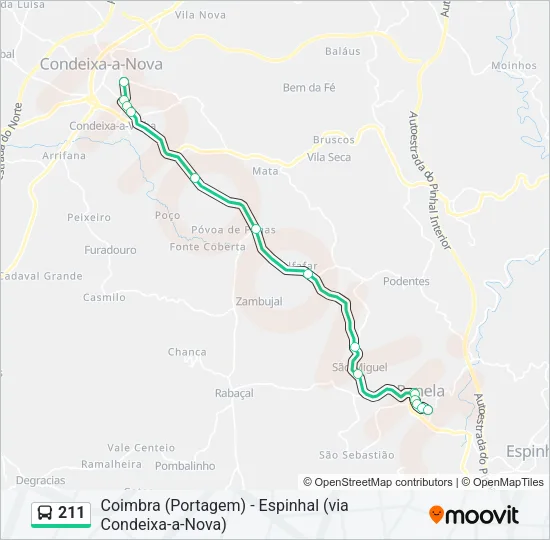 211 Bus Line Map