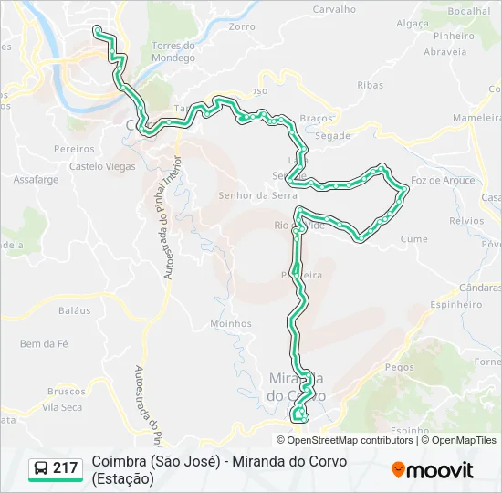 217 Bus Line Map