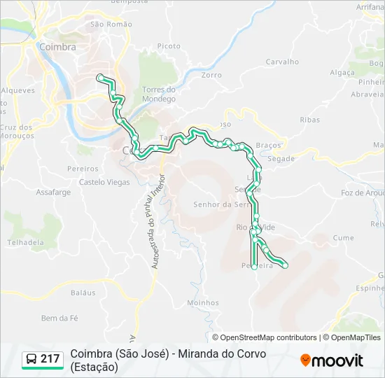 217 Bus Line Map