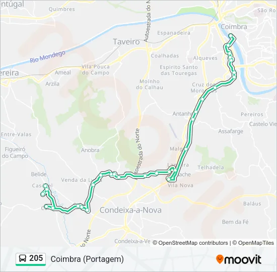 205 Bus Line Map