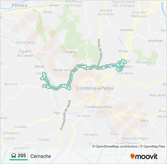 205 Bus Line Map