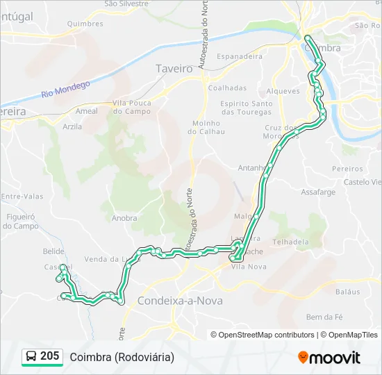 205 Bus Line Map