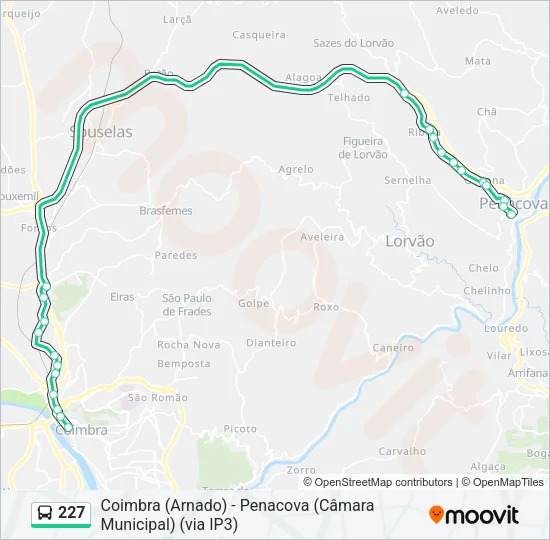 227 Bus Line Map