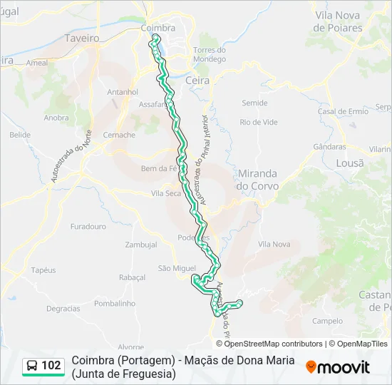102 Bus Line Map