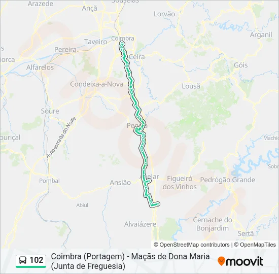 102 Bus Line Map