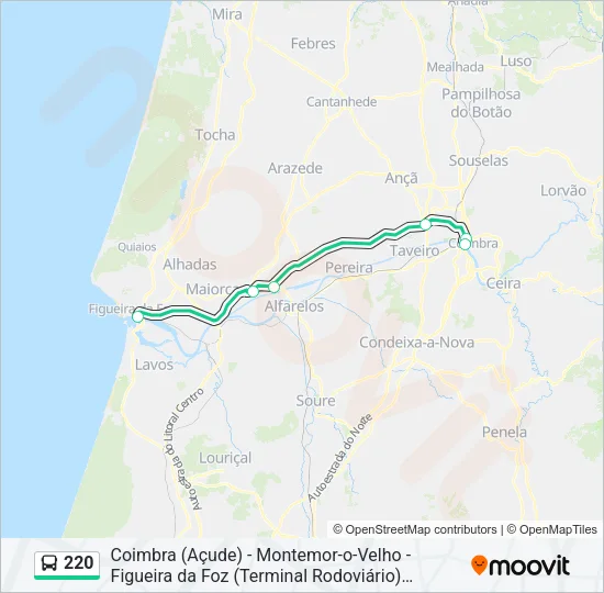220 Bus Line Map