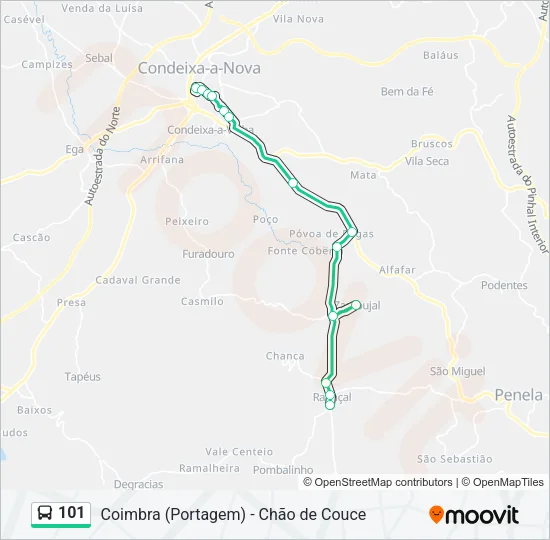 101 Bus Line Map