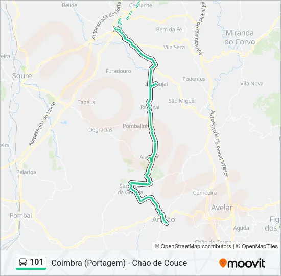 101 Bus Line Map