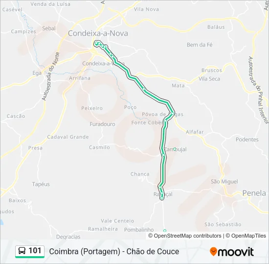 101 Bus Line Map
