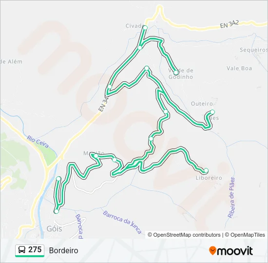 275 Bus Line Map