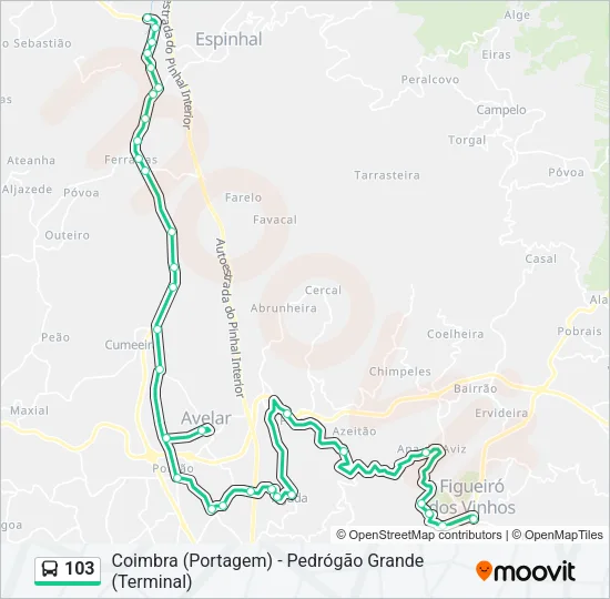 103 Bus Line Map