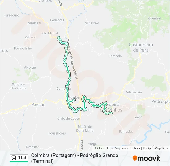103 Bus Line Map