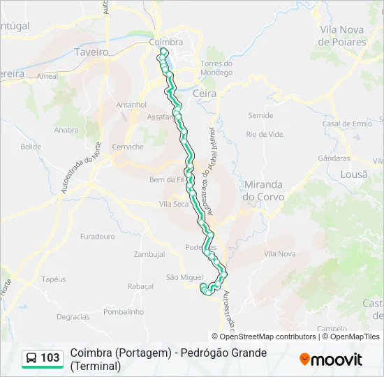 103 Bus Line Map