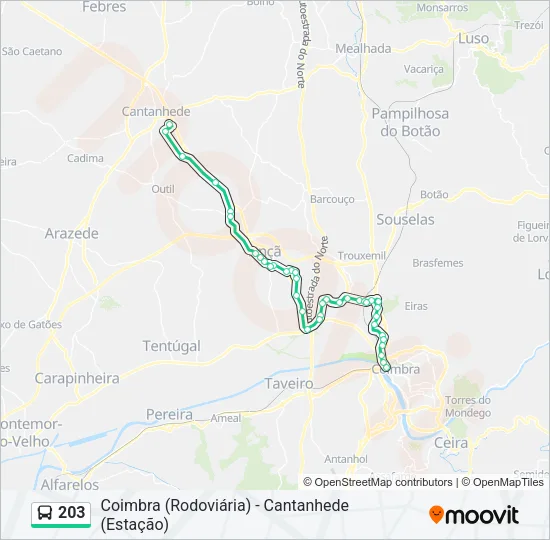 203 Bus Line Map