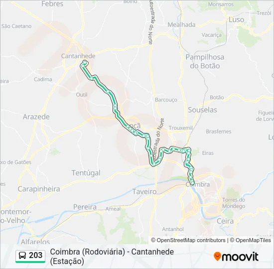 203 Bus Line Map