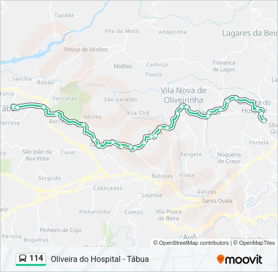 114 Bus Line Map
