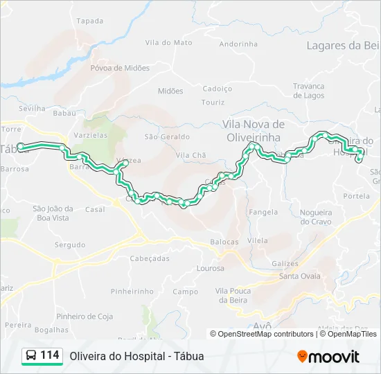 114 Bus Line Map