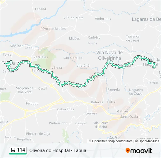 114 Bus Line Map