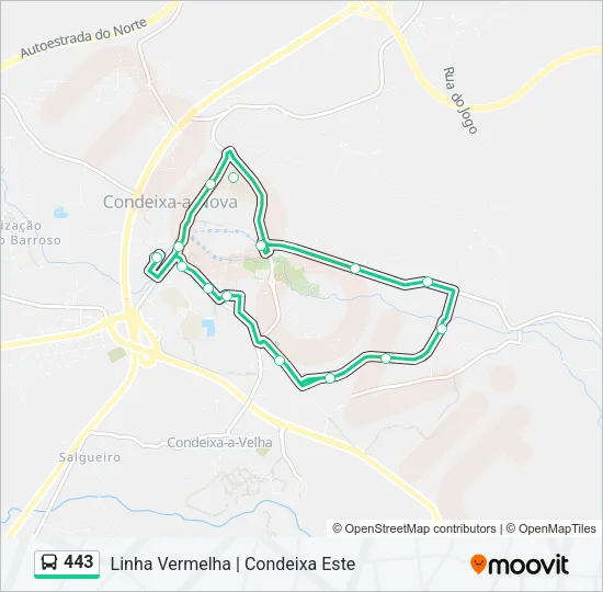 443 Bus Line Map