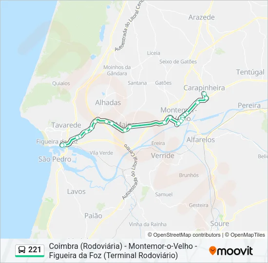221 Bus Line Map