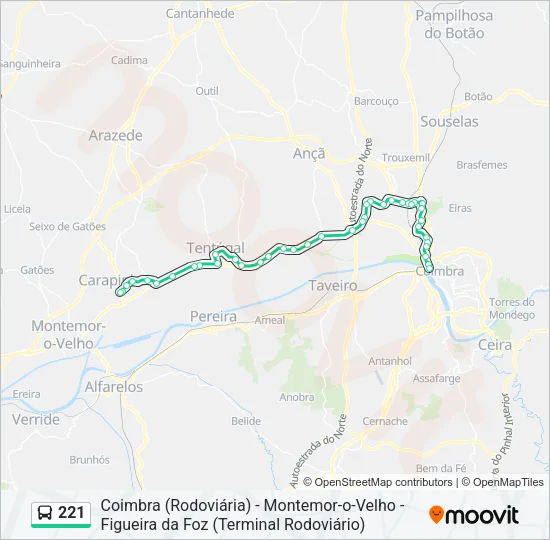 221 Bus Line Map