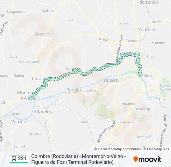221 Bus Line Map