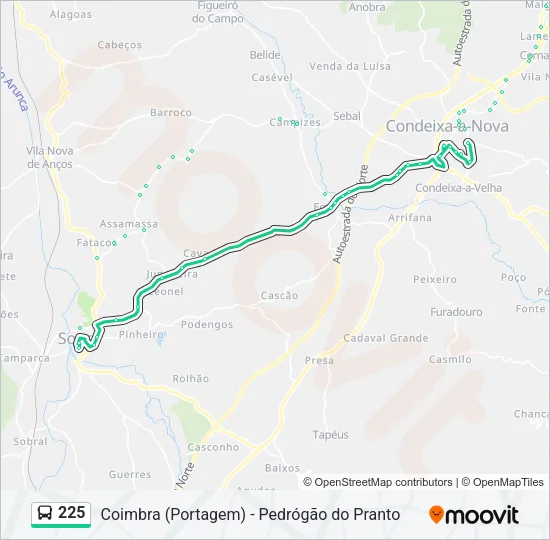 225 Bus Line Map