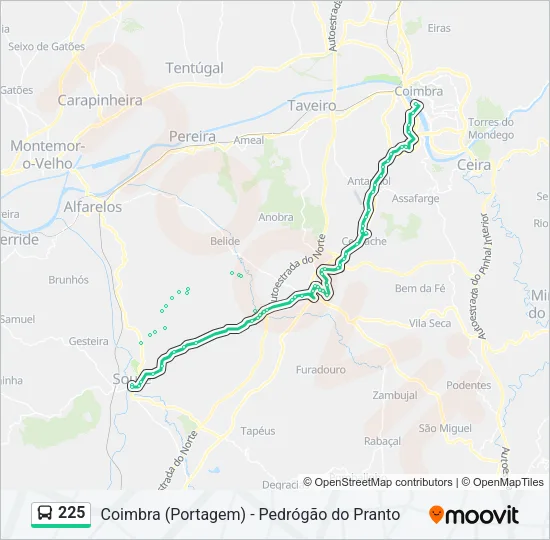 225 Bus Line Map