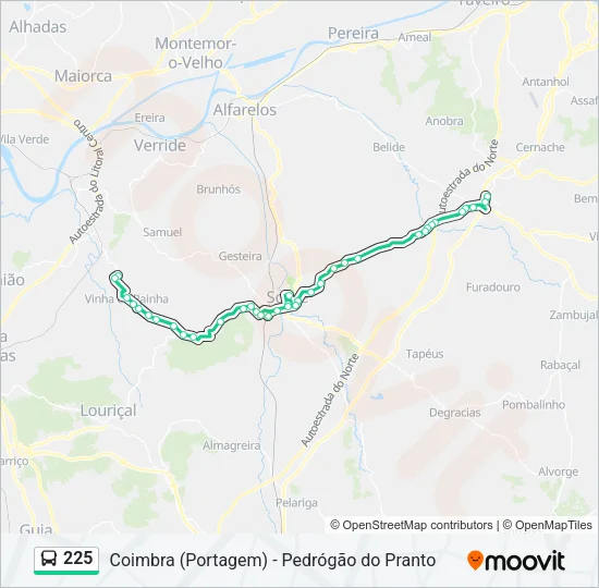 225 Bus Line Map