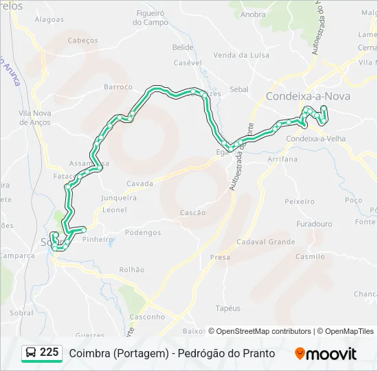 225 Bus Line Map