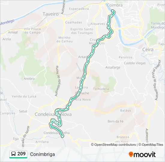 209 Bus Line Map