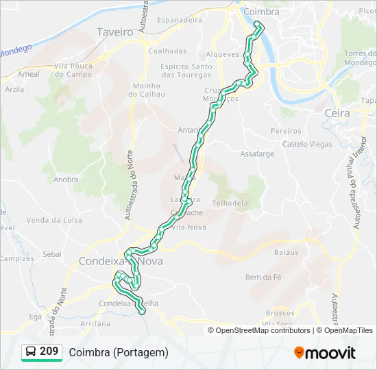 209 Bus Line Map