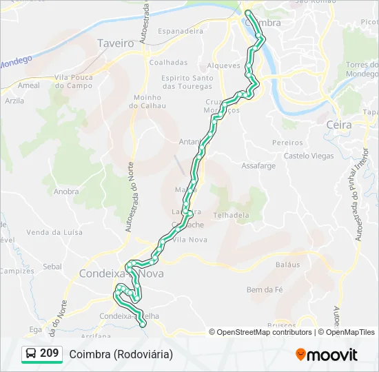 209 Bus Line Map