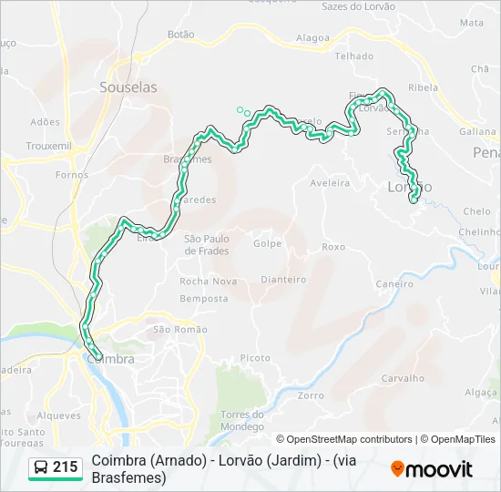 215 Bus Line Map