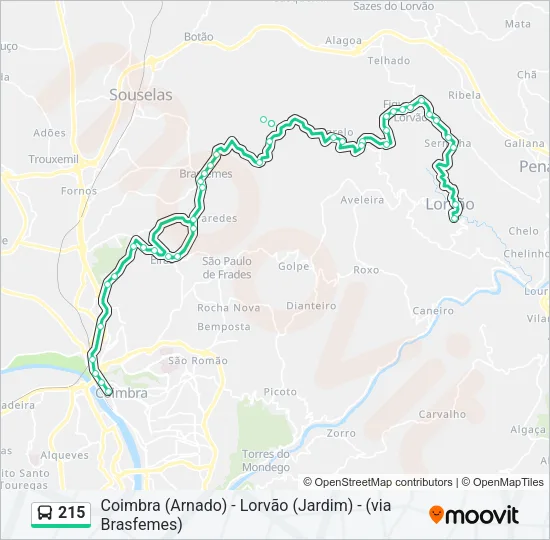 215 Bus Line Map